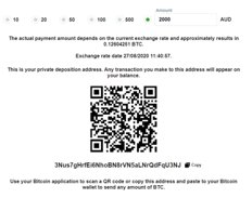 How to deposit with Bitcoin