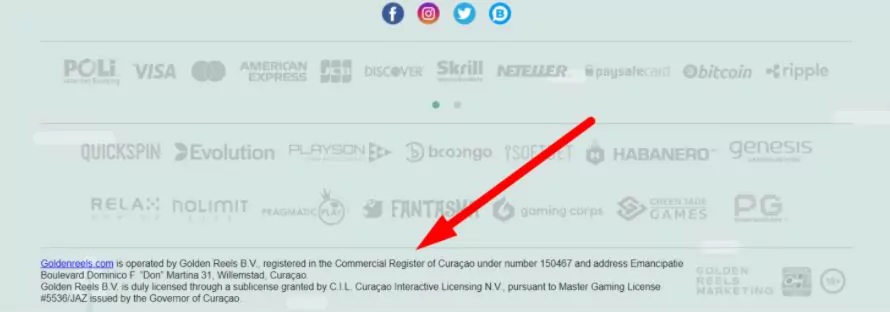 example of placing a gambling license of the online casino Golden Reels example of placing a gambling license of the online casino Golden Reels