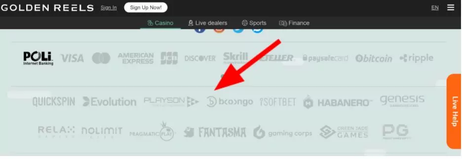 Example of placing a gambling providers of the Golden Reels Example of placing a gambling providers of the Golden Reels